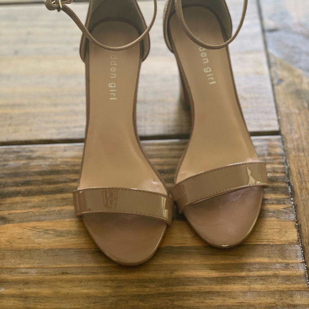 Madden Girl Tan Minimalist Heeled Sandals